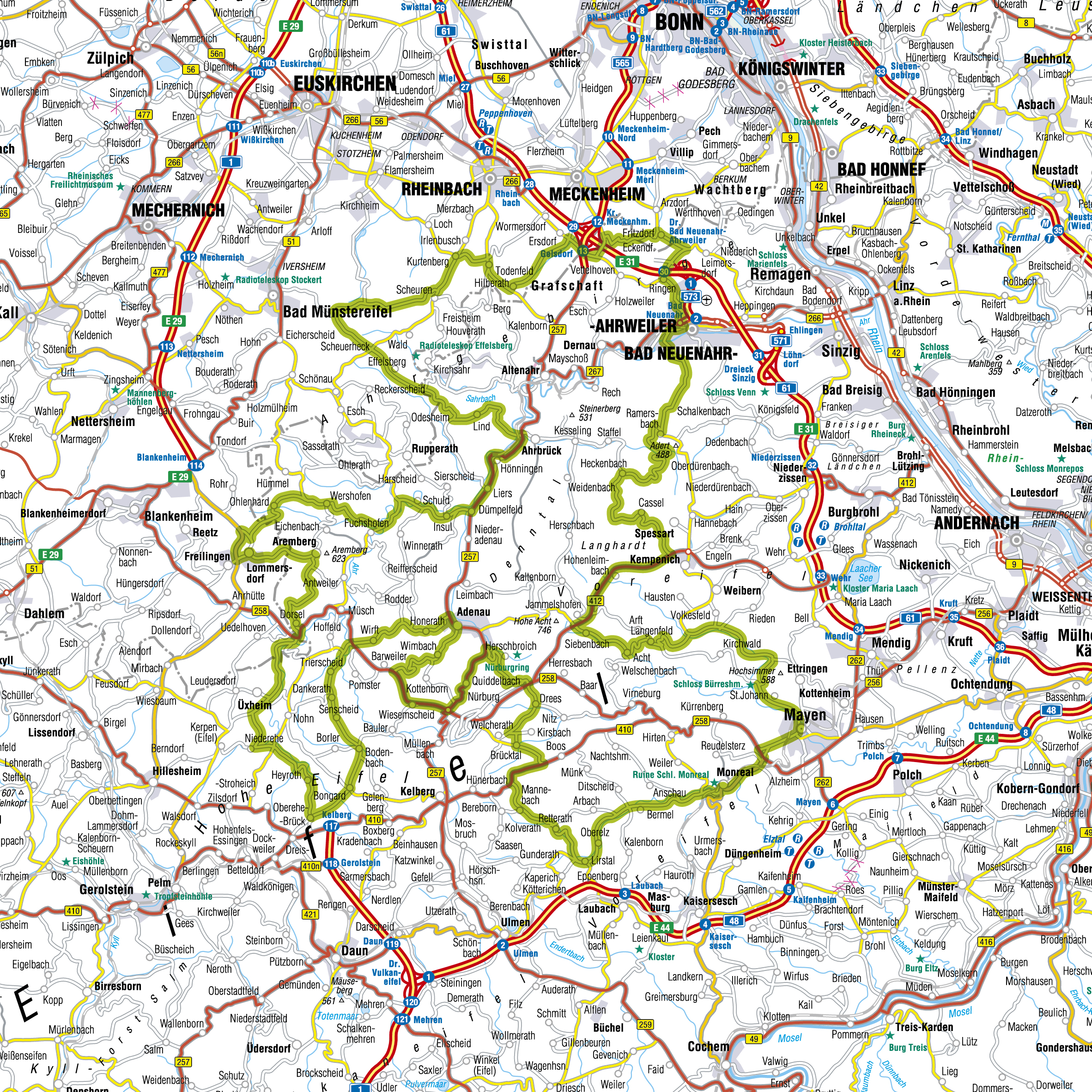 Karte Eifel Hunsrück Mosel Tour02