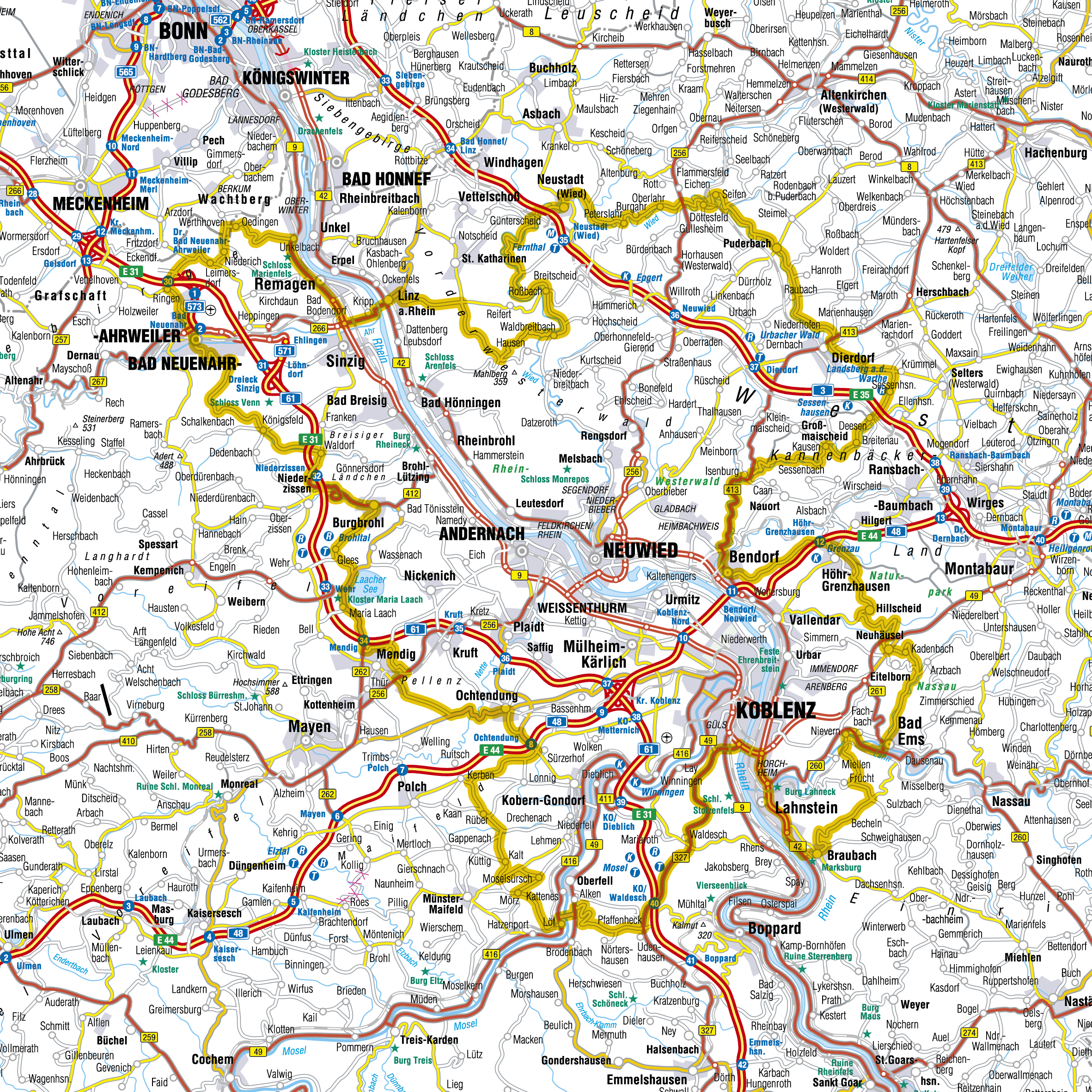 Karte Eifel Hunsrück Mosel Tour04