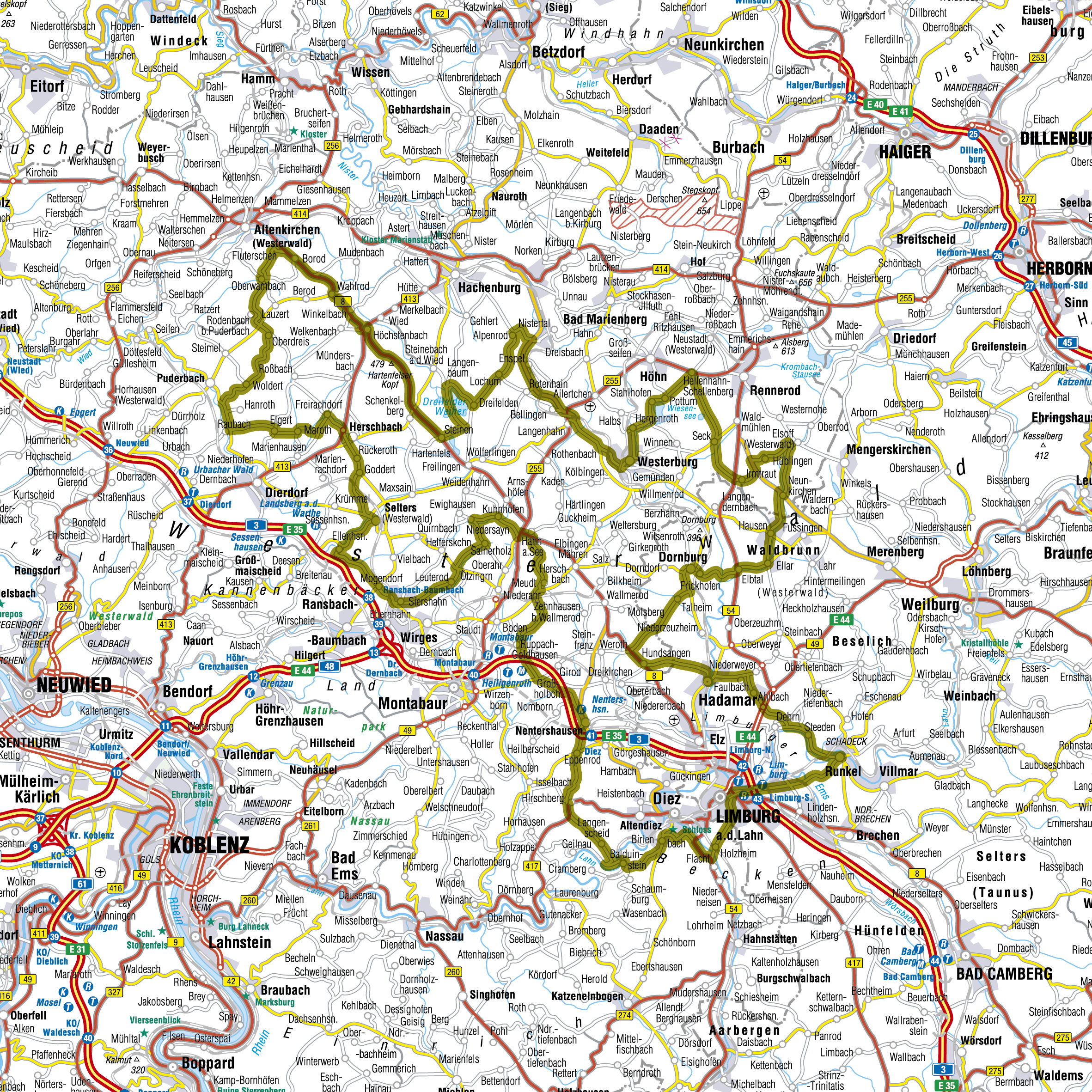 Karte Eifel Hunsrück Mosel Tour05