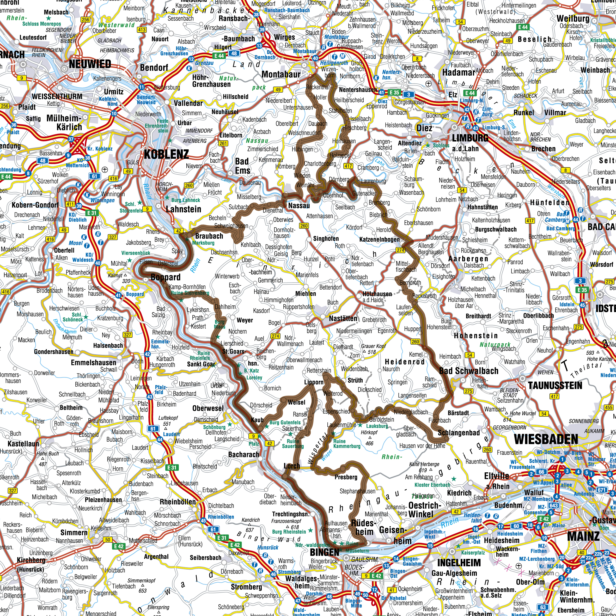 Karte Eifel Hunsrück Mosel Tour11