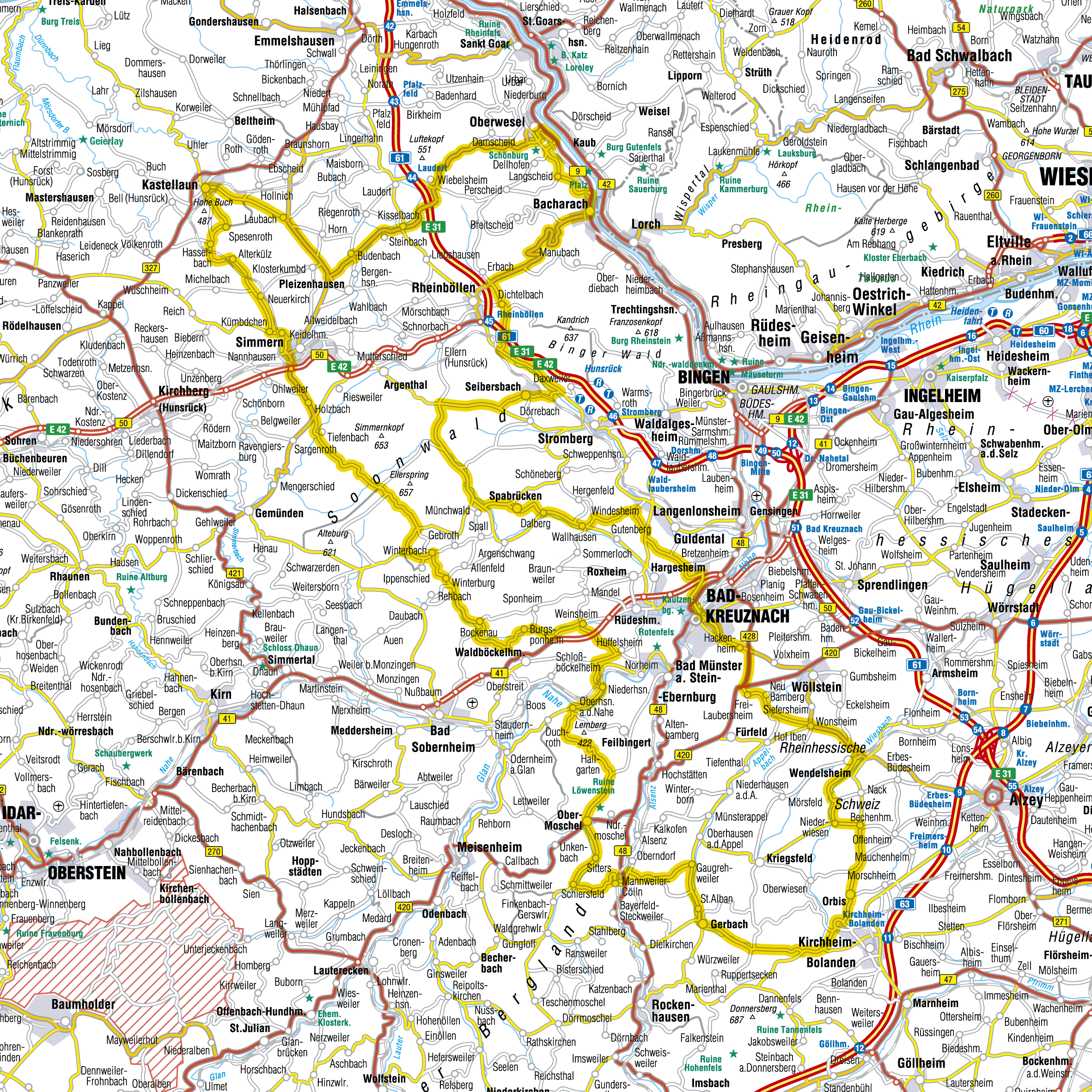 Karte Eifel Hunsrück Mosel Tour14