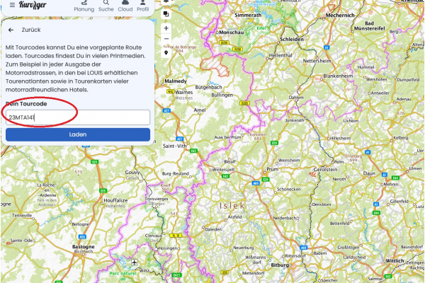 Gewünschten Topurcode eingeben